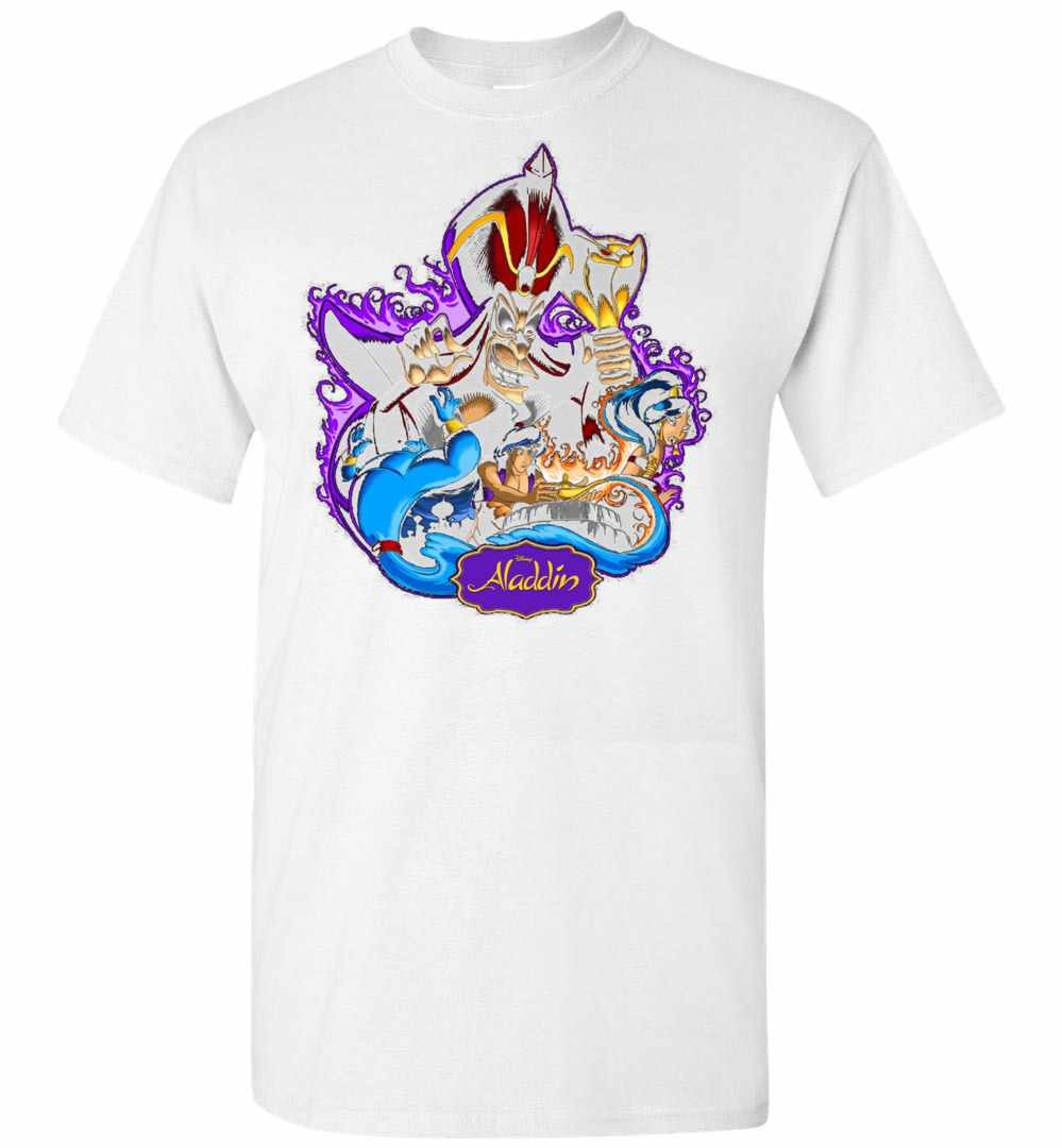Inktee Store - Disney Aladdin Jafar Genie Jasmine Art Graphic Men'S T-Shirt Image
