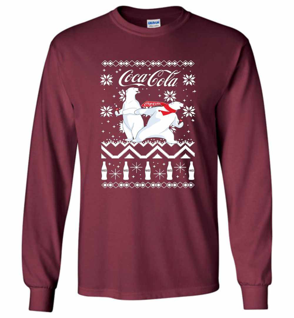 Inktee Store - Coca-Cola Ugly Polar Bear Slide Long Sleeve T-Shirt Image