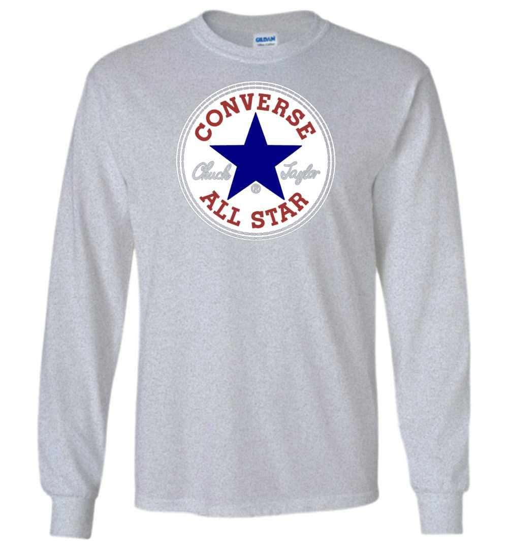 Inktee Store - Converse Navy Star Long Sleeve T-Shirt Image
