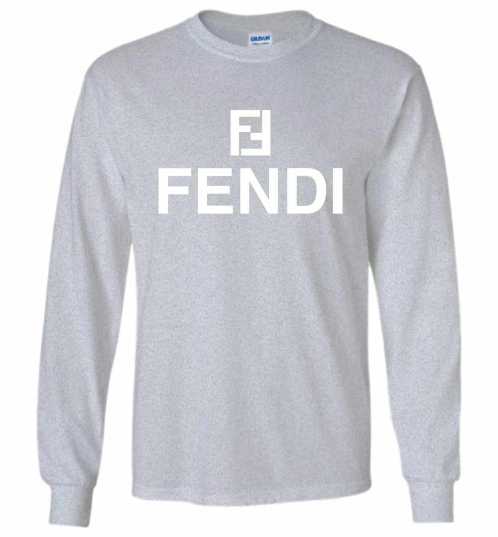 Inktee Store - Fendi Logo Long Sleeve T-Shirt Image