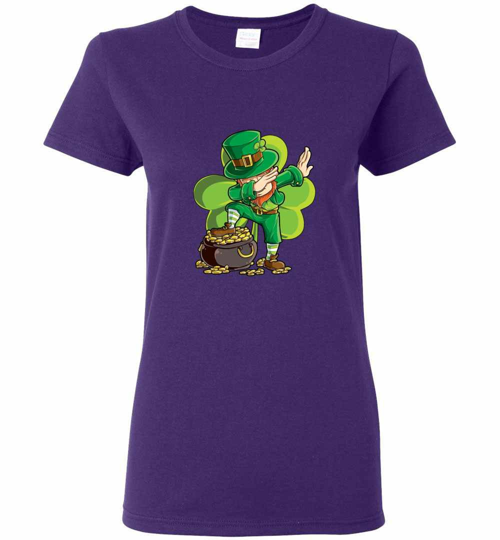 Inktee Store - St Patricks Day Shirt Dabbing Leprechaun Women'S T-Shirt Image