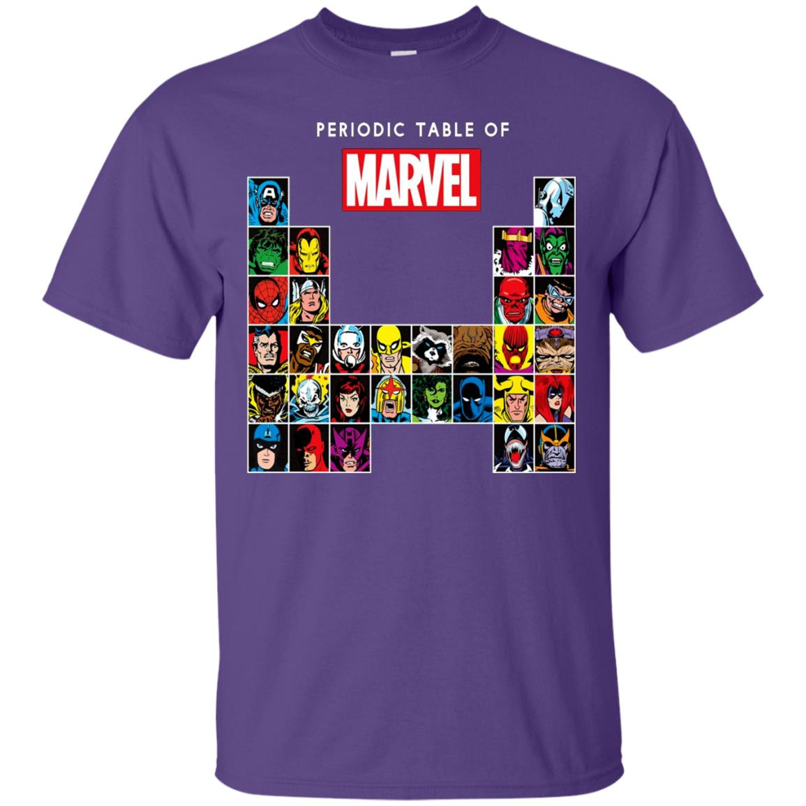 Inktee Store - Marvel Periodic Table Of Heroes Villains Retro Men’s T-Shirt Image