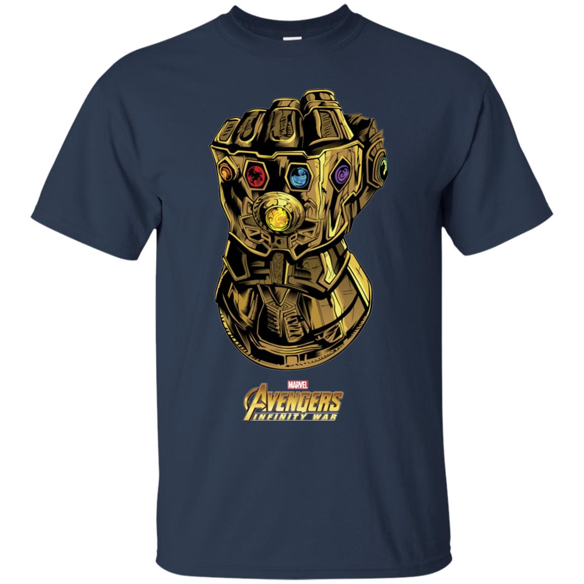 Inktee Store - Marvel Avengers Infinity War Gauntlet Gems Men’s T-Shirt Image