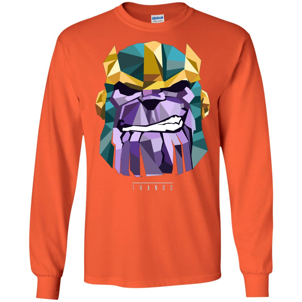 Inktee Store - Marvel Thanos Low Poly Geometric Art Head Long Sleeve T-Shirt Image