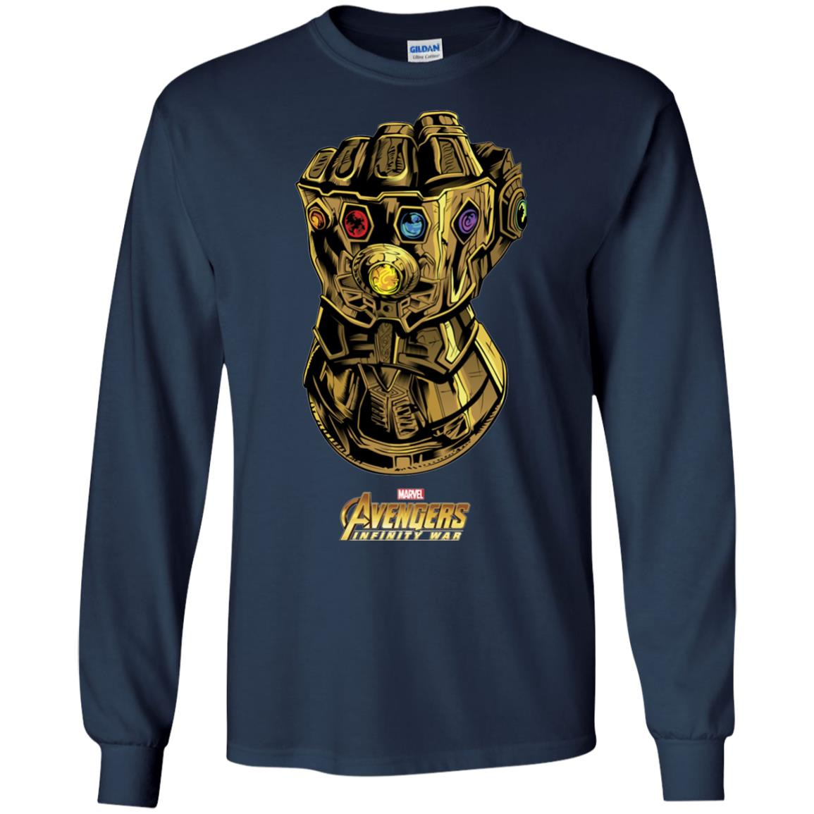 Inktee Store - Marvel Avengers Infinity War Gauntlet Gems Long Sleeve T-Shirt Image