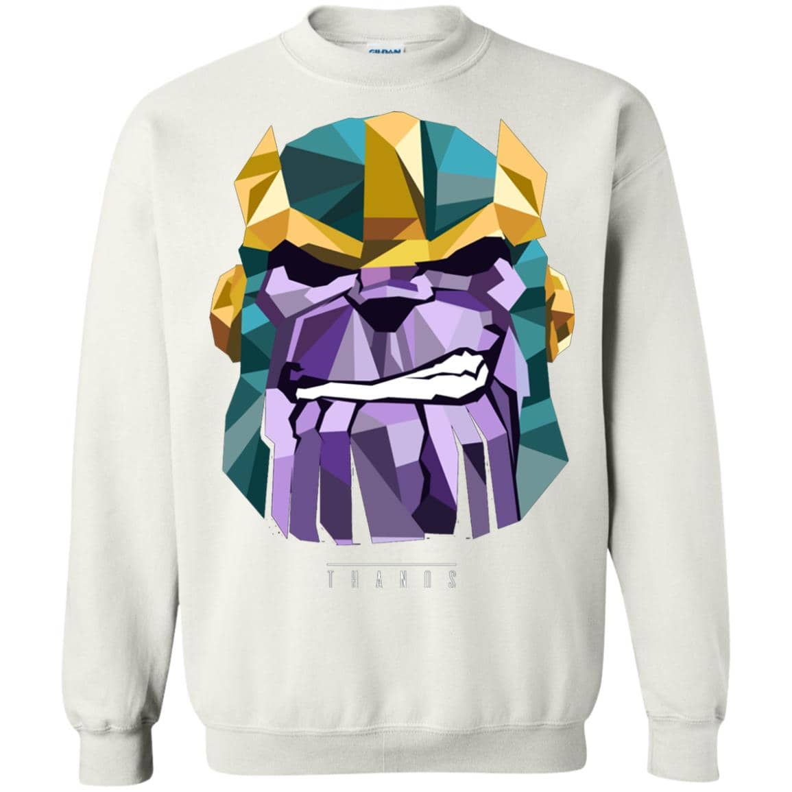 Inktee Store - Marvel Thanos Low Poly Geometric Art Head Sweatshirt Image