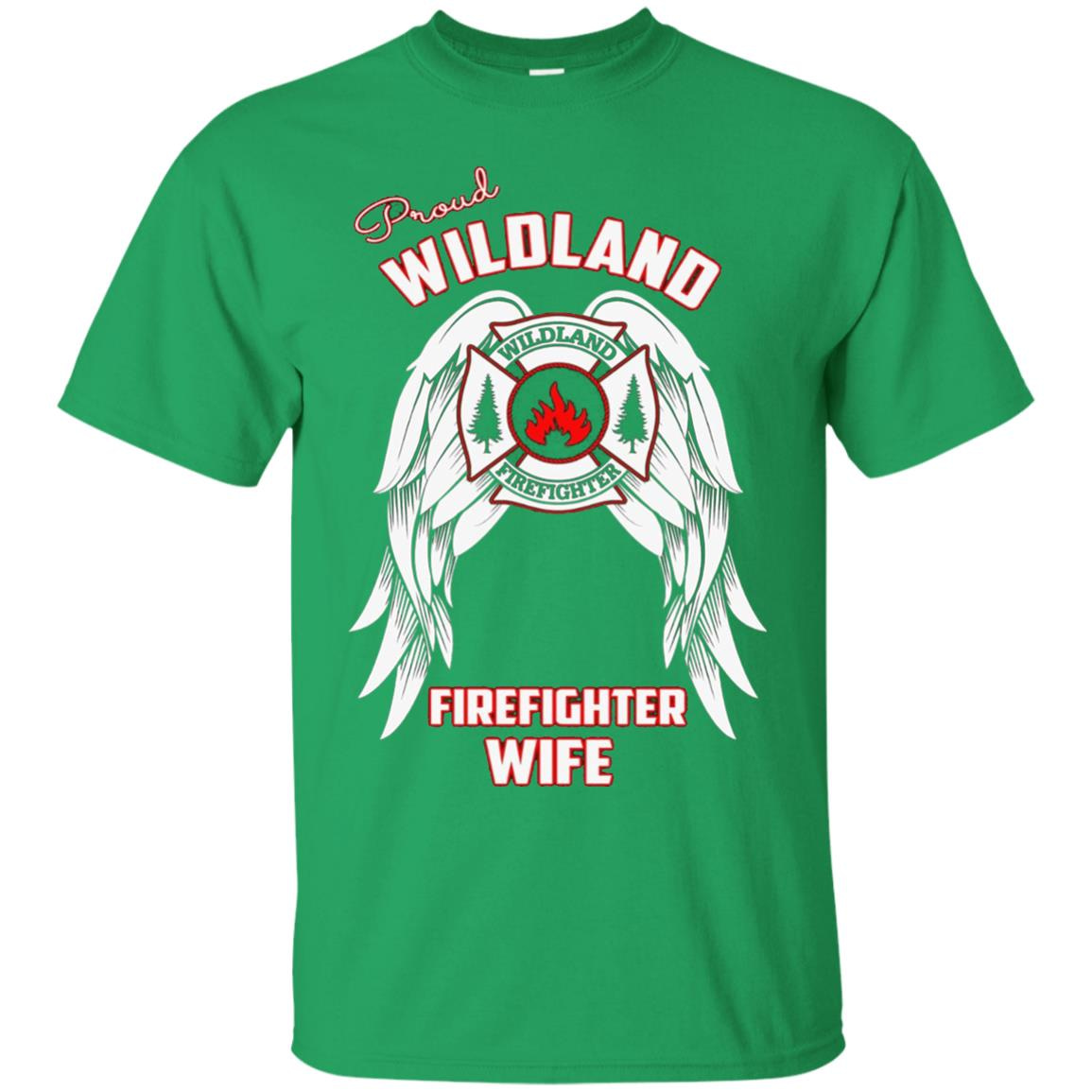 Inktee Store - Wildland Firefighter Wife Wings Thin Red Line Men’s T-Shirt Image