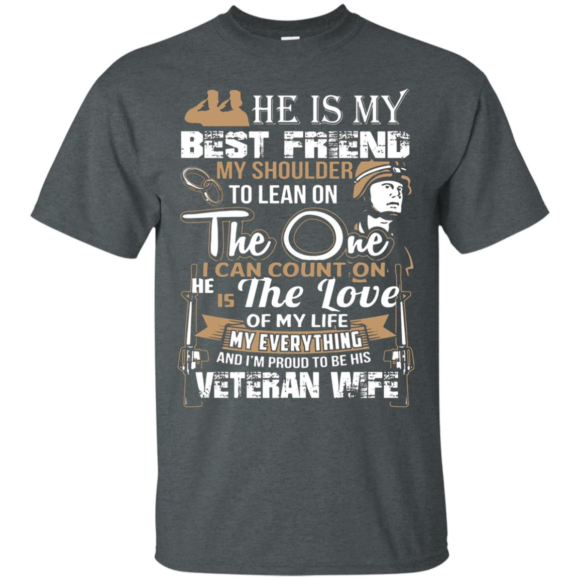 Inktee Store - Veterans Wife He Is My Best Friend Men’s T-Shirt Image