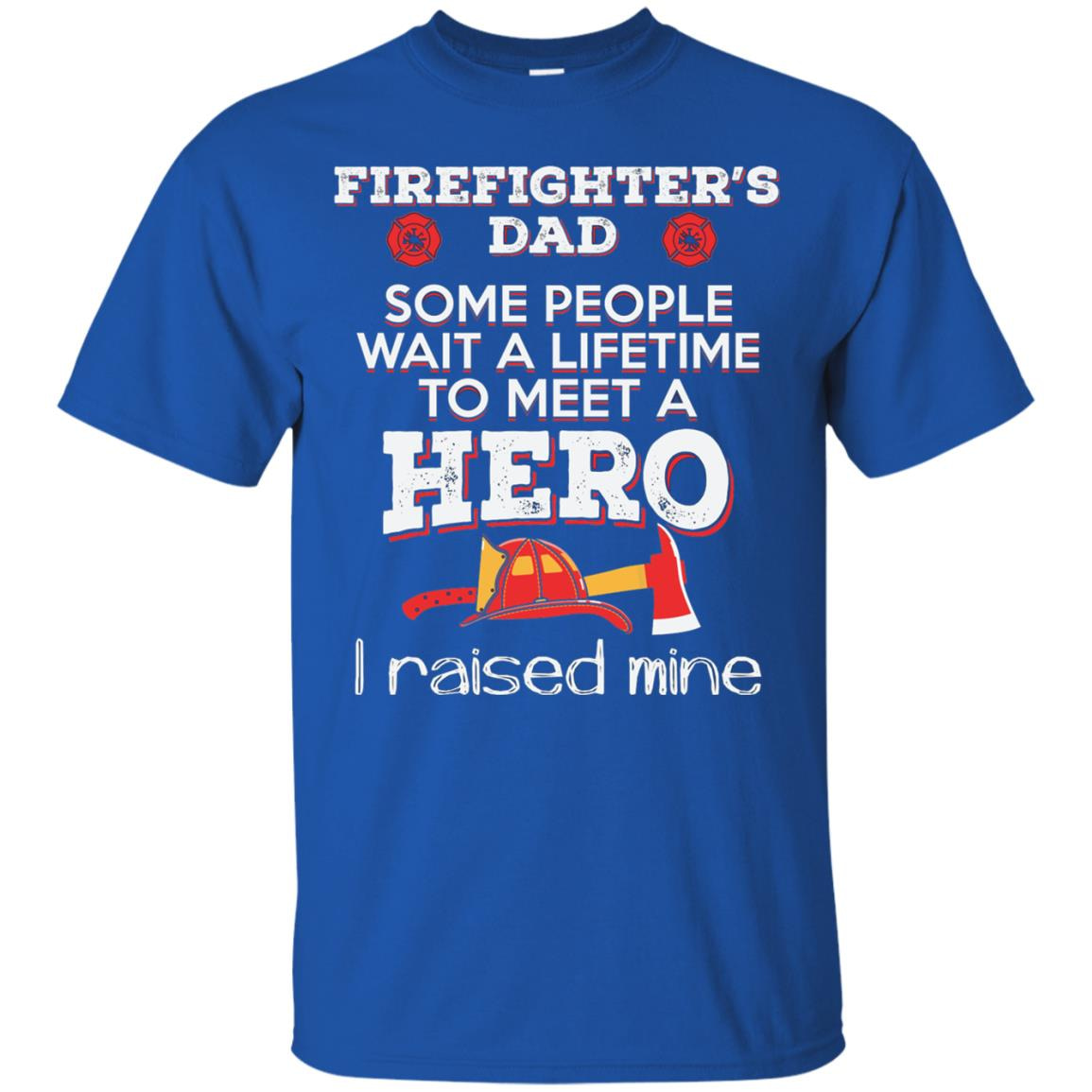 Inktee Store - Raised My Hero Firefighters Dad T Firefighting Men’s T-Shirt Image