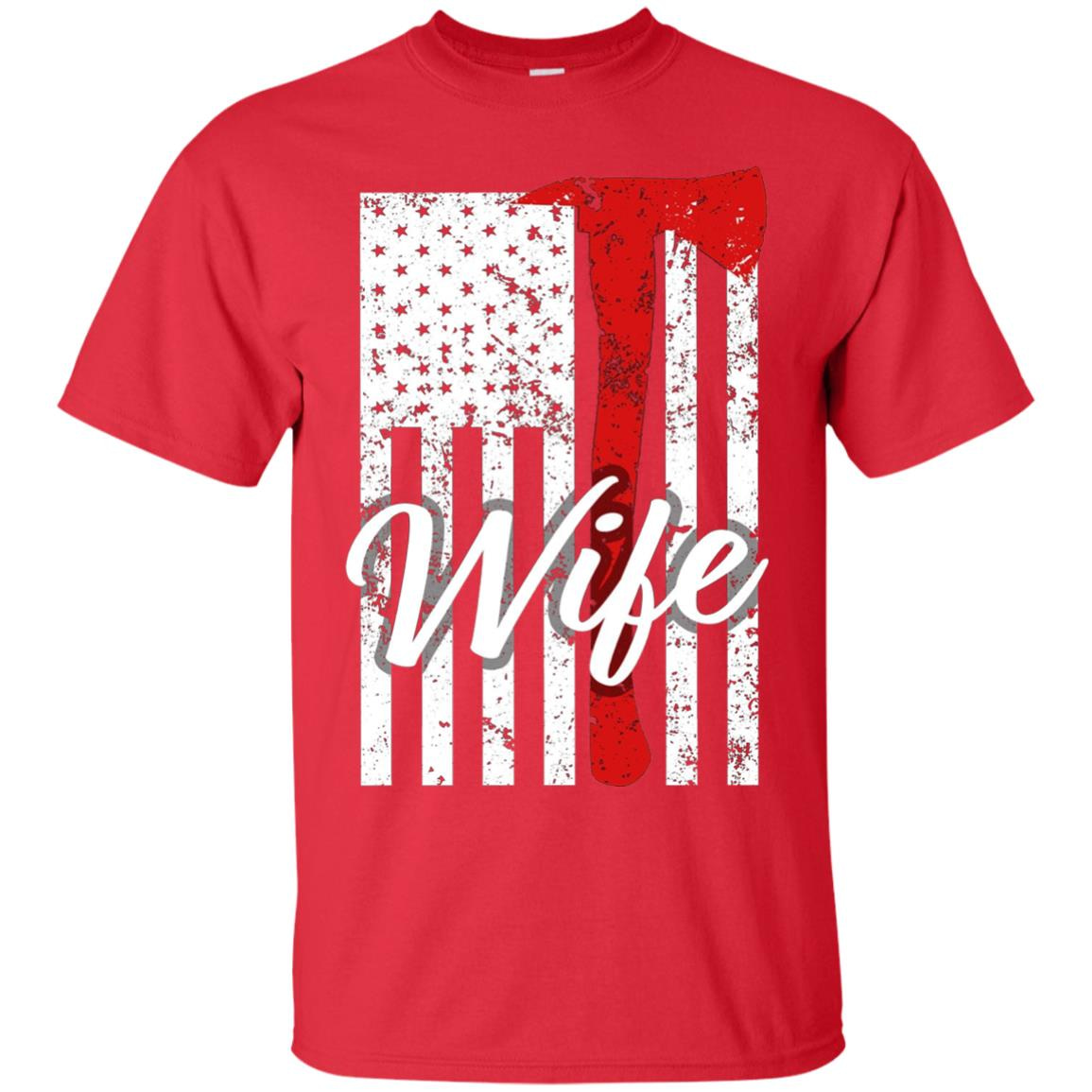 Inktee Store - Proud Firefighter Wife Thin Red Line Men’s T-Shirt Image