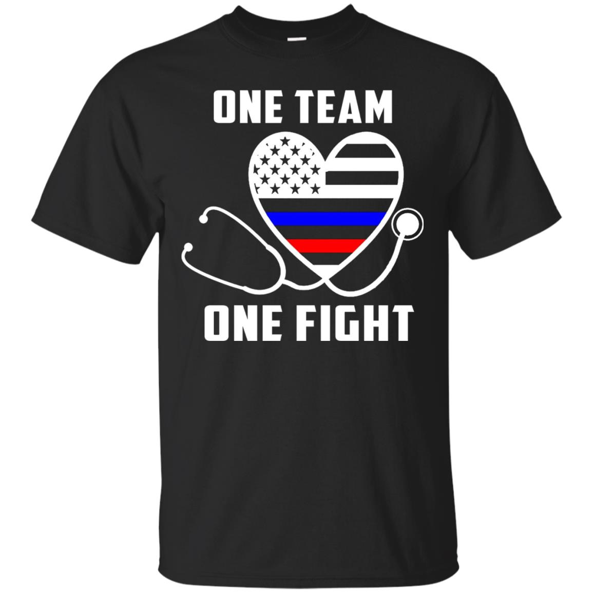 Inktee Store - One Team One Fight - Nurse Support Police Firefighter Men’s T-Shirt Image