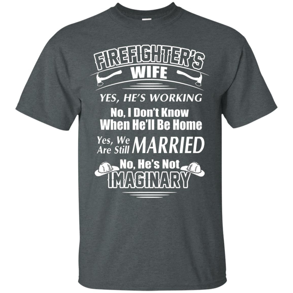 Inktee Store - My Firefighter Husband Is Not Imaginary Men’s T-Shirt Image