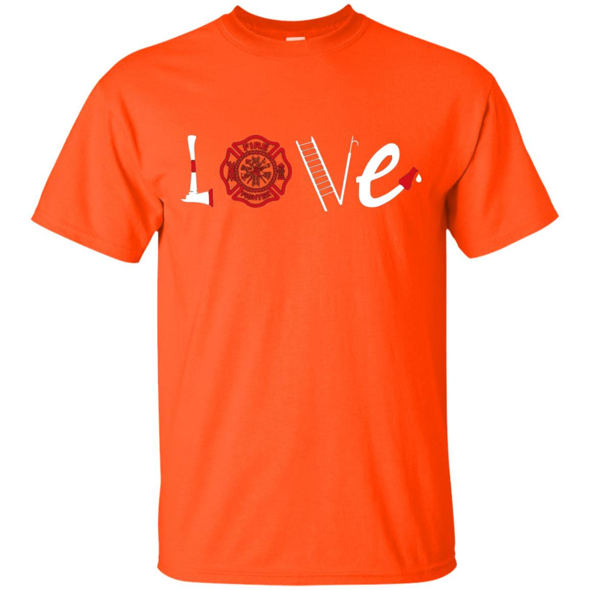 Inktee Store - Love Firefighters Support Firemen Men’s T-Shirt Image