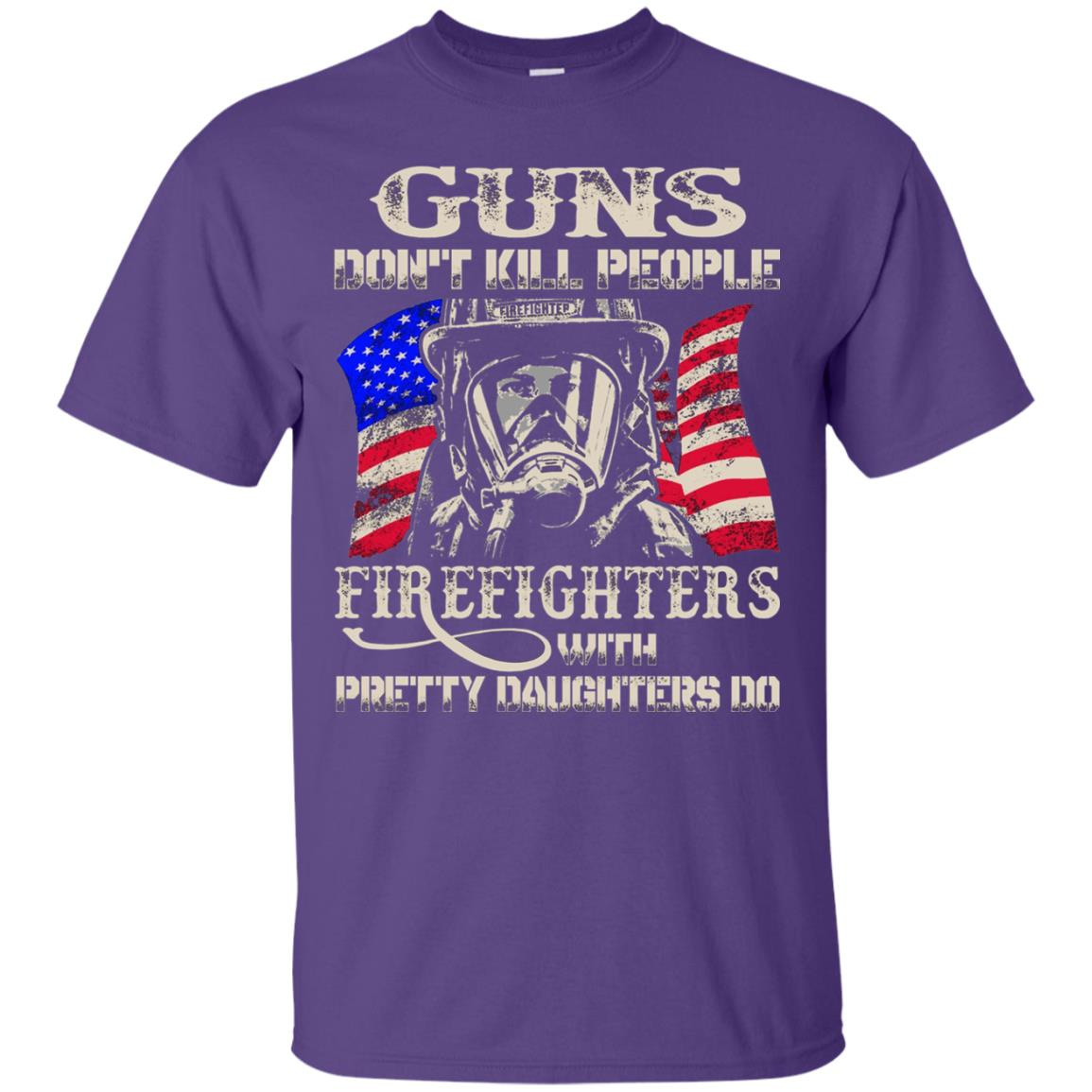 Inktee Store - Guns Dont Kill People Firefighter Does Men’s T-Shirt Image