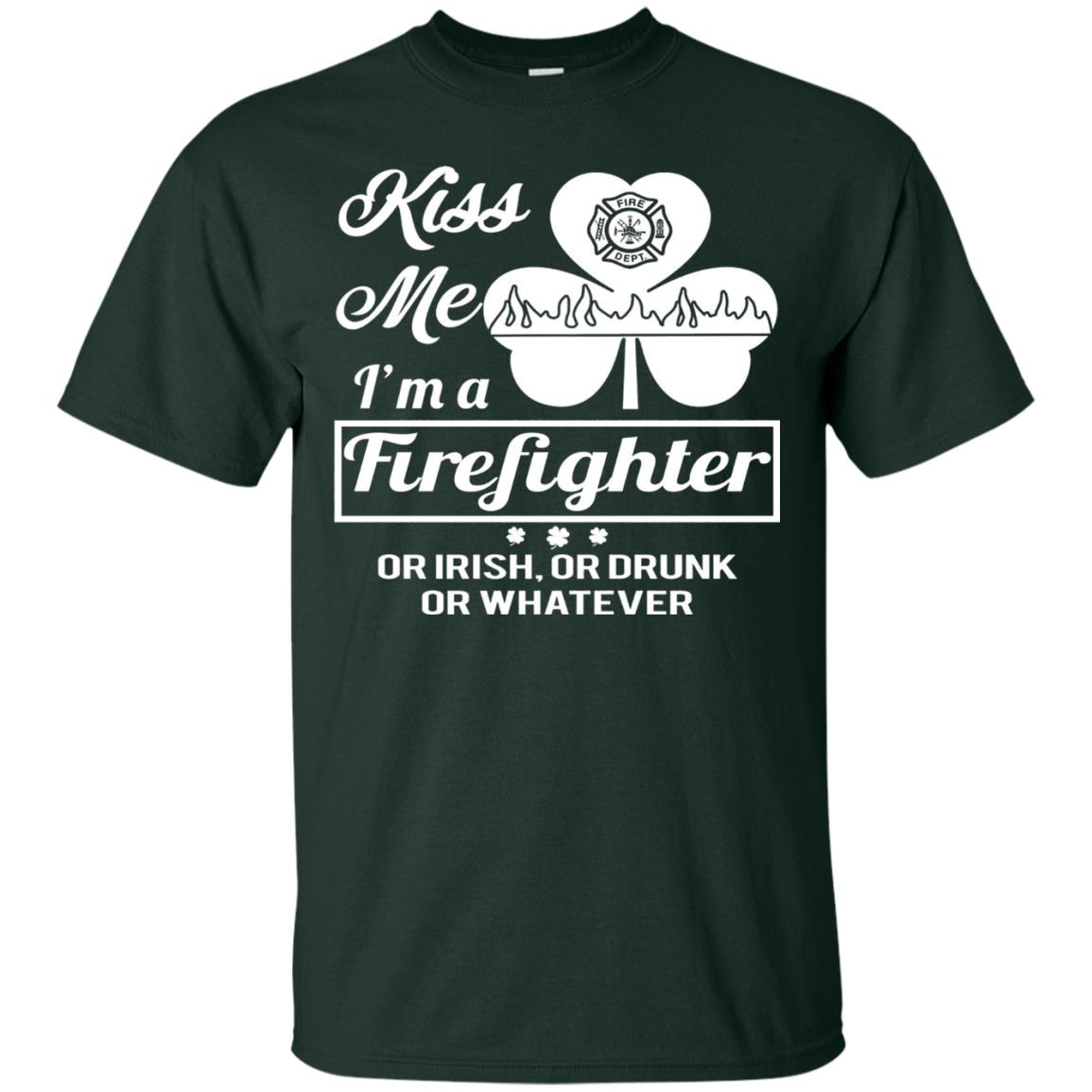Inktee Store - Funny St Patricks Day Gift Kiss Me Im A Firefighter Men’s T-Shirt Image