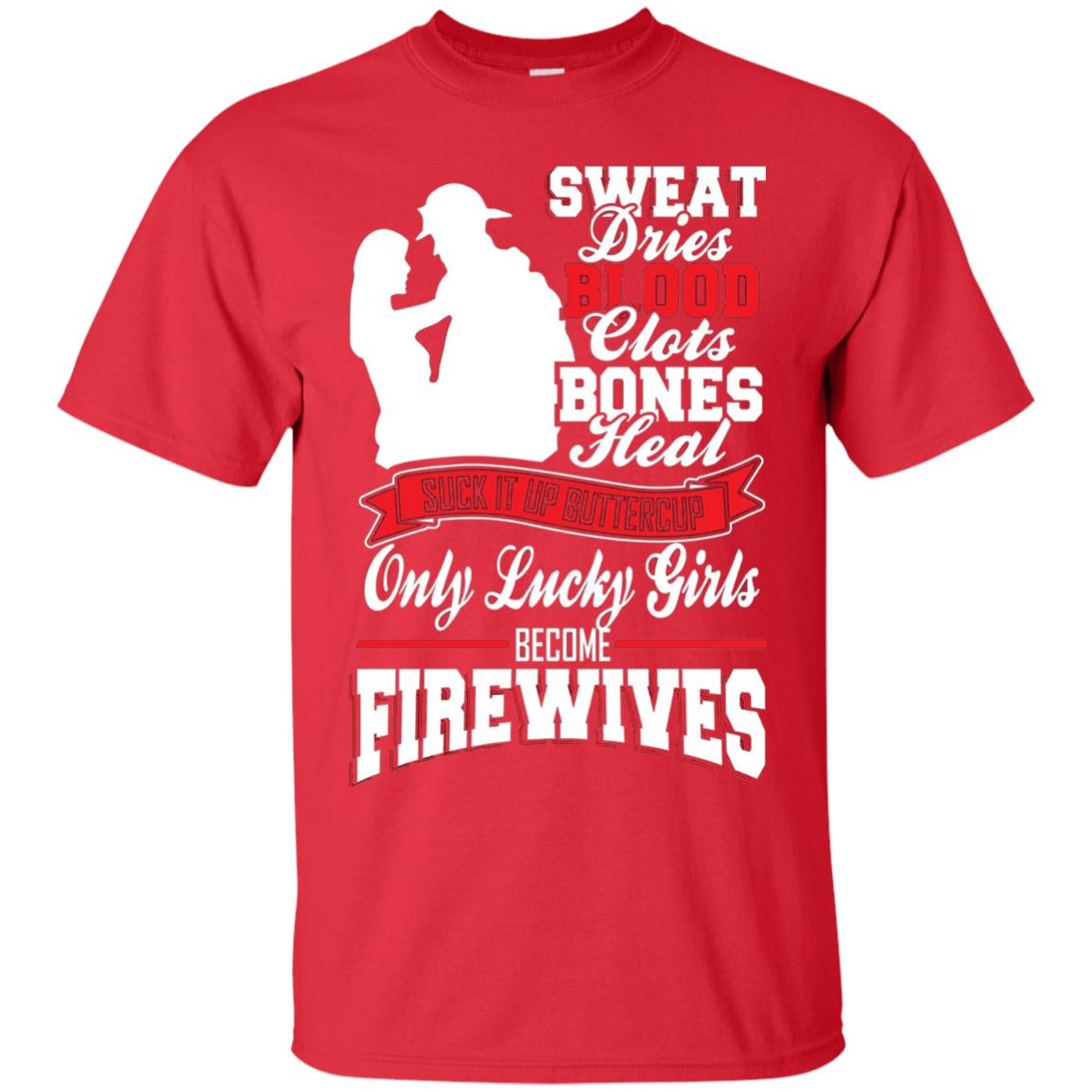 Inktee Store - Firefighters Wife Sweat Dries Blood Men’s T-Shirt Image