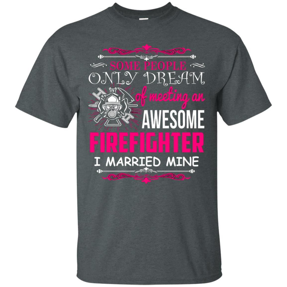Inktee Store - Firefighters Wife Married An Awesome One Men’s T-Shirt Image