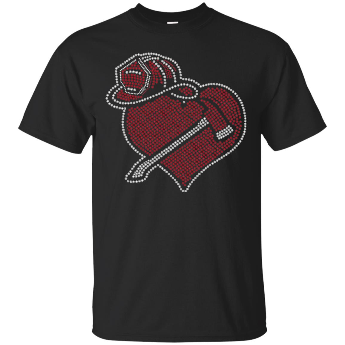 Inktee Store - Firefighters Wife Heart And Hat Firefighter Men’s T-Shirt Image
