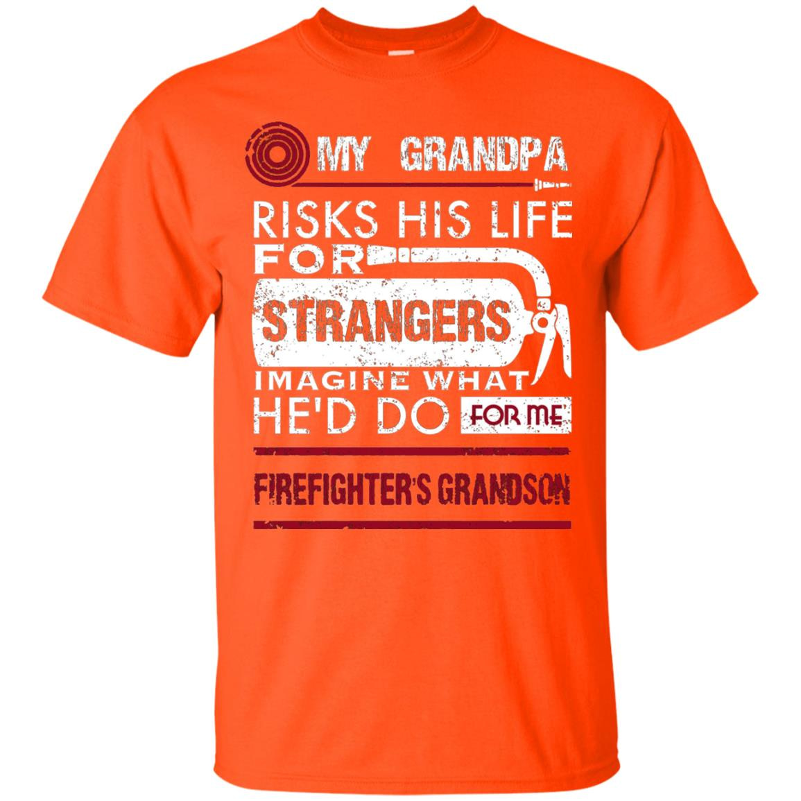 Inktee Store - Firefighters Grandson Grandpa Risks His Life For Strangers Men’s T-Shirt Image