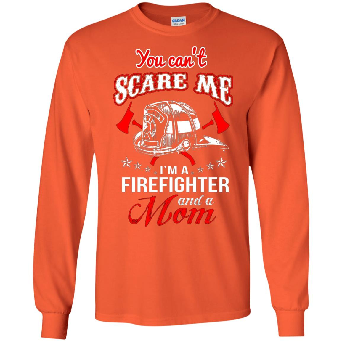 Inktee Store - You Cant Scare A Firefighter And A Mom Long Sleeve T-Shirt Image