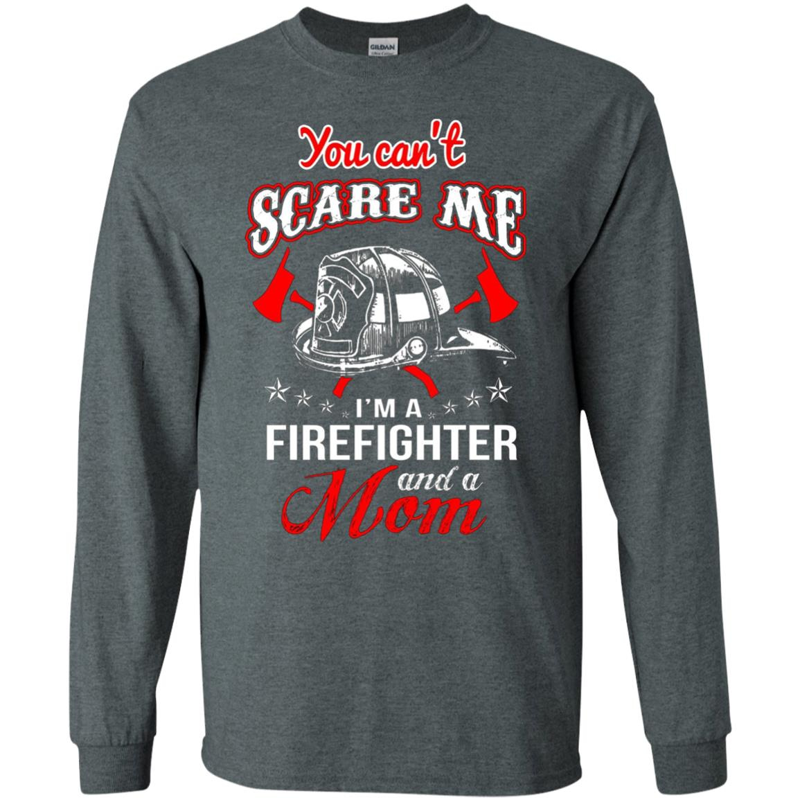 Inktee Store - You Cant Scare A Firefighter And A Mom Long Sleeve T-Shirt Image