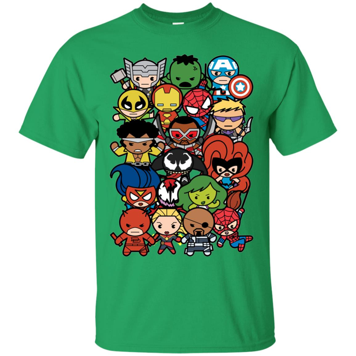 Inktee Store - Marvel Heroes And Villains Team Kawaii Men’s T-Shirt Image