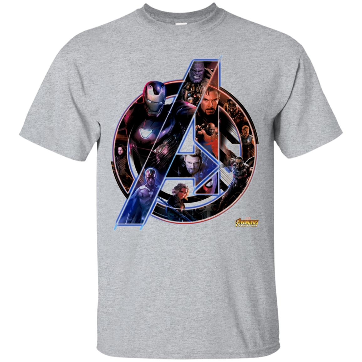 Inktee Store - Marvel Avengers Infinity War Neon Team Men’s T-Shirt Image