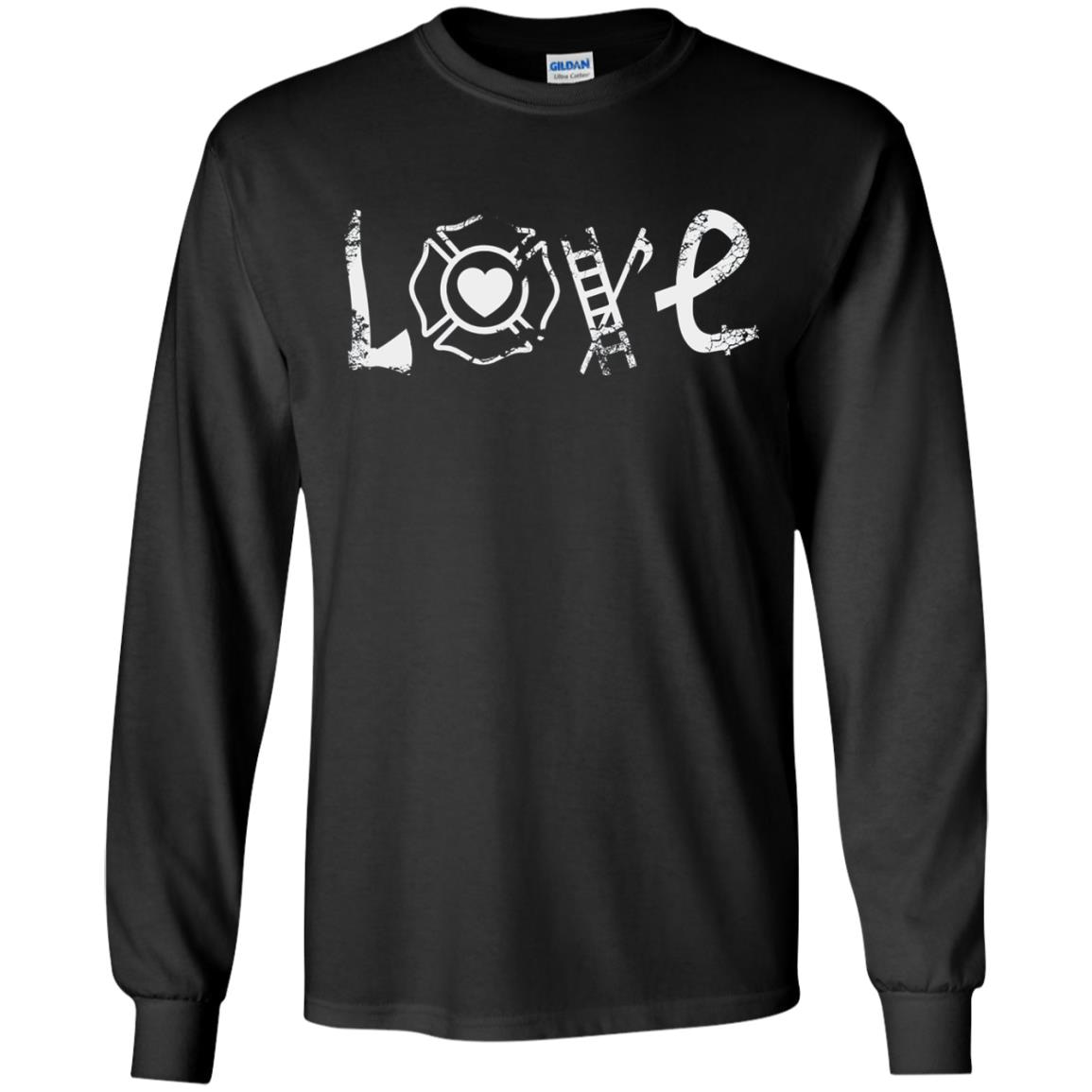 Inktee Store - Gift Christmas Firefighter Wife Daughter Son Father Long Sleeve T-Shirt Image
