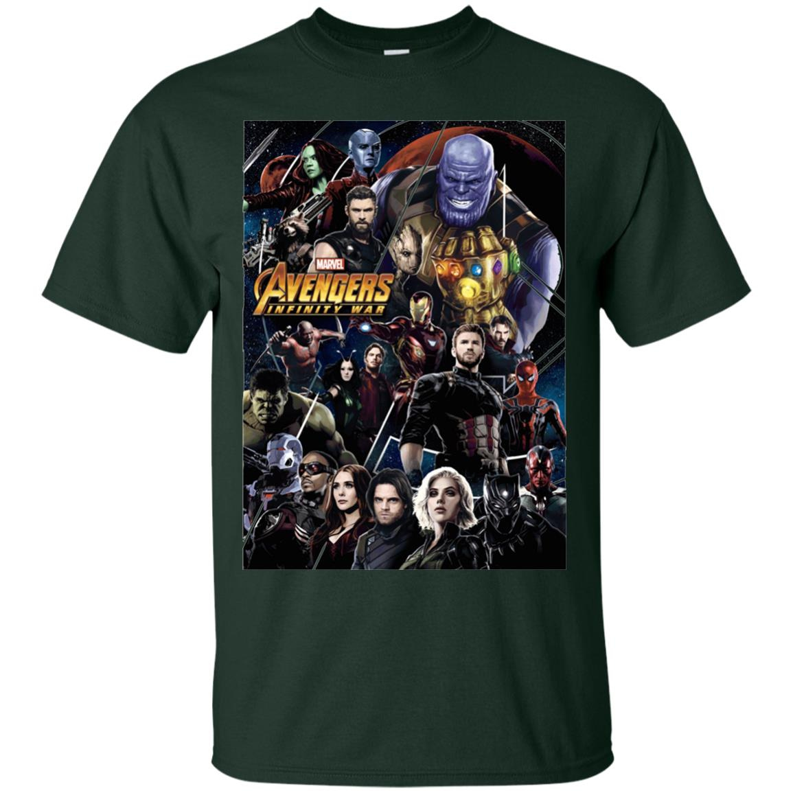 Inktee Store - Marvel Avengers Infinity War Group Poster Men’s T-Shirt Image