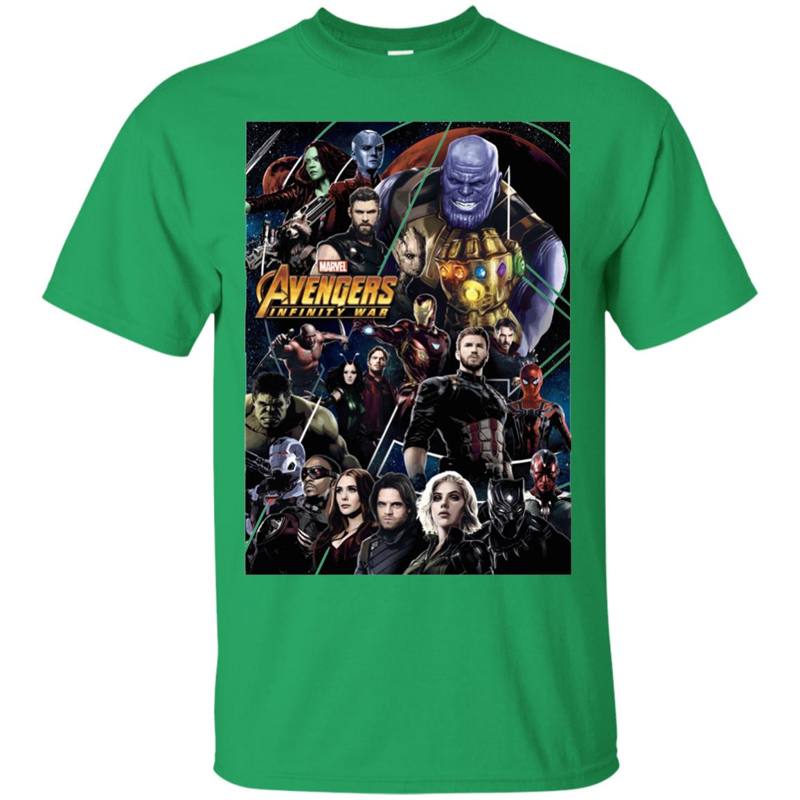 Inktee Store - Marvel Avengers Infinity War Group Poster Men’s T-Shirt Image