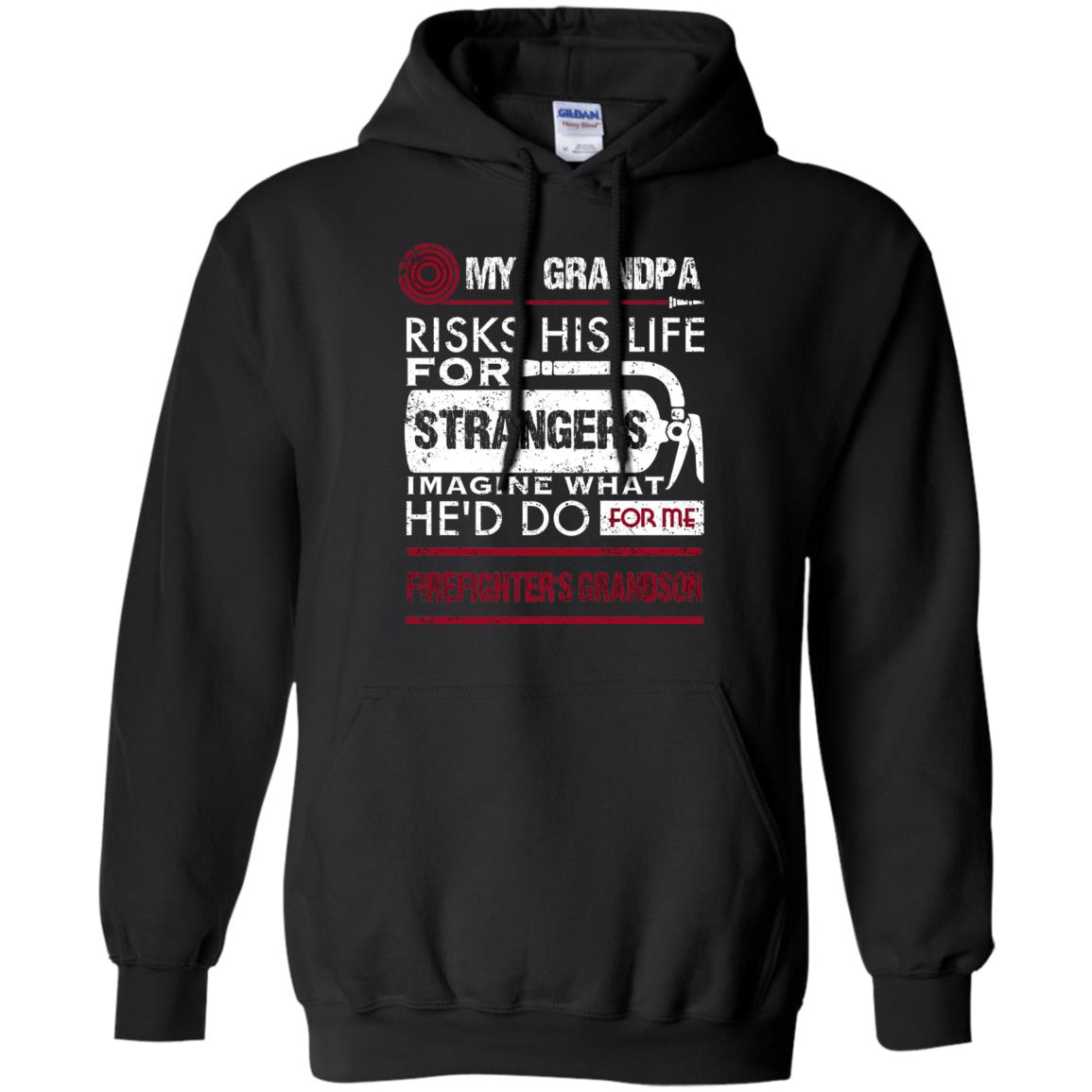 Inktee Store - Firefighters Grandson Grandpa Risks His Life For Strangers Hoodies Image