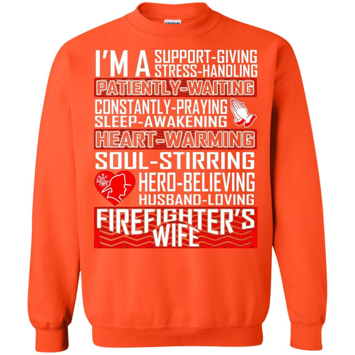 Inktee Store - I Am Support Giving Husband Loving Firefighter Wife Sweatshirt Image