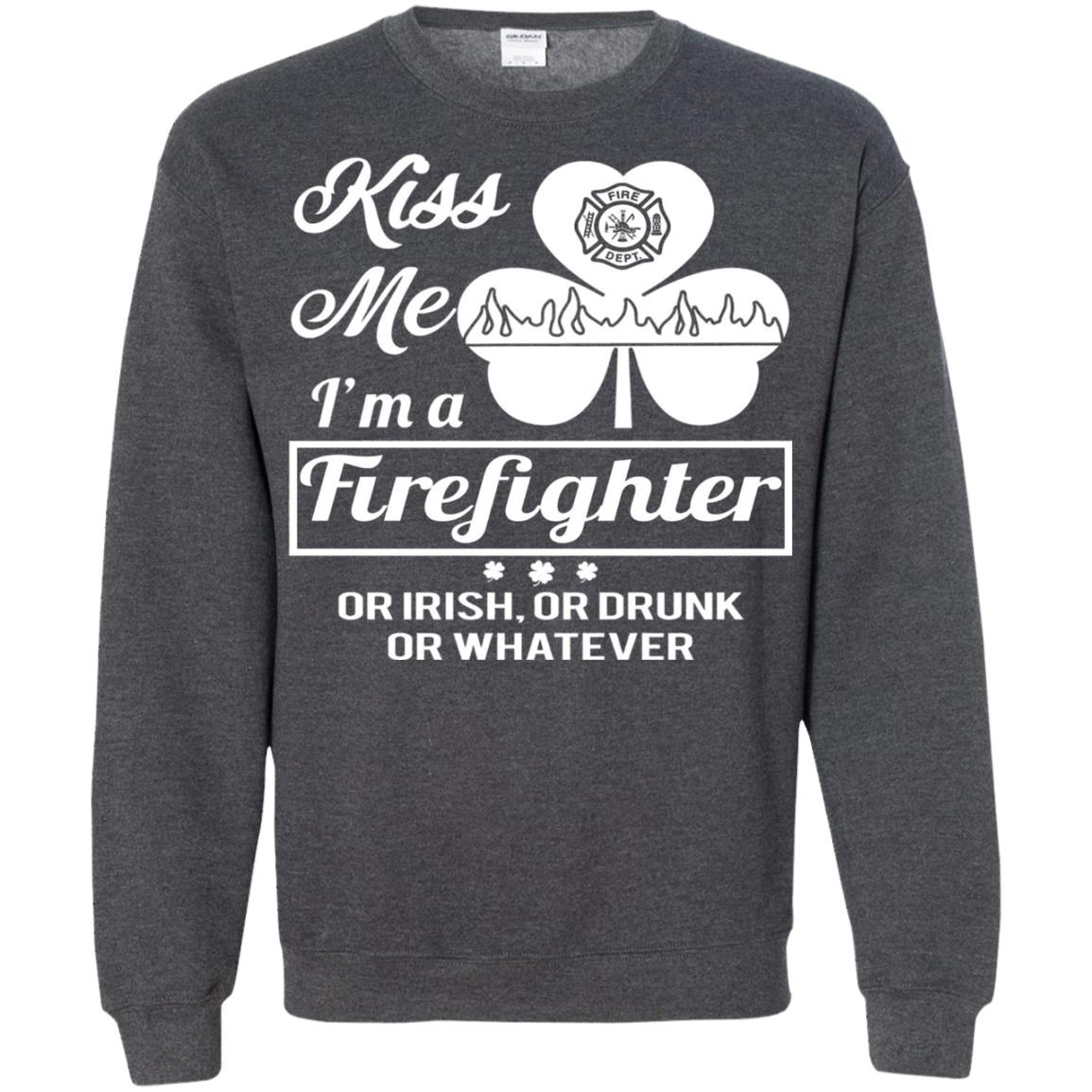 Inktee Store - Funny St Patricks Day Gift Kiss Me Im A Firefighter Sweatshirt Image