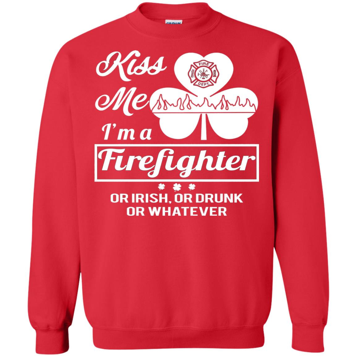 Inktee Store - Funny St Patricks Day Gift Kiss Me Im A Firefighter Sweatshirt Image