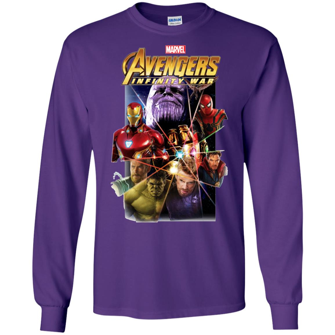 Inktee Store - Marvel Avengers Infinity War Gauntlet Prism Long Sleeve T-Shirt Image