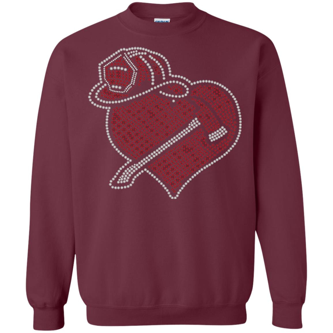Inktee Store - Firefighters Wife Heart And Hat Firefighter Sweatshirt Image
