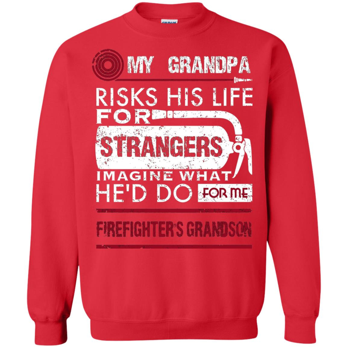 Inktee Store - Firefighters Grandson Grandpa Risks His Life For Strangers Sweatshirt Image