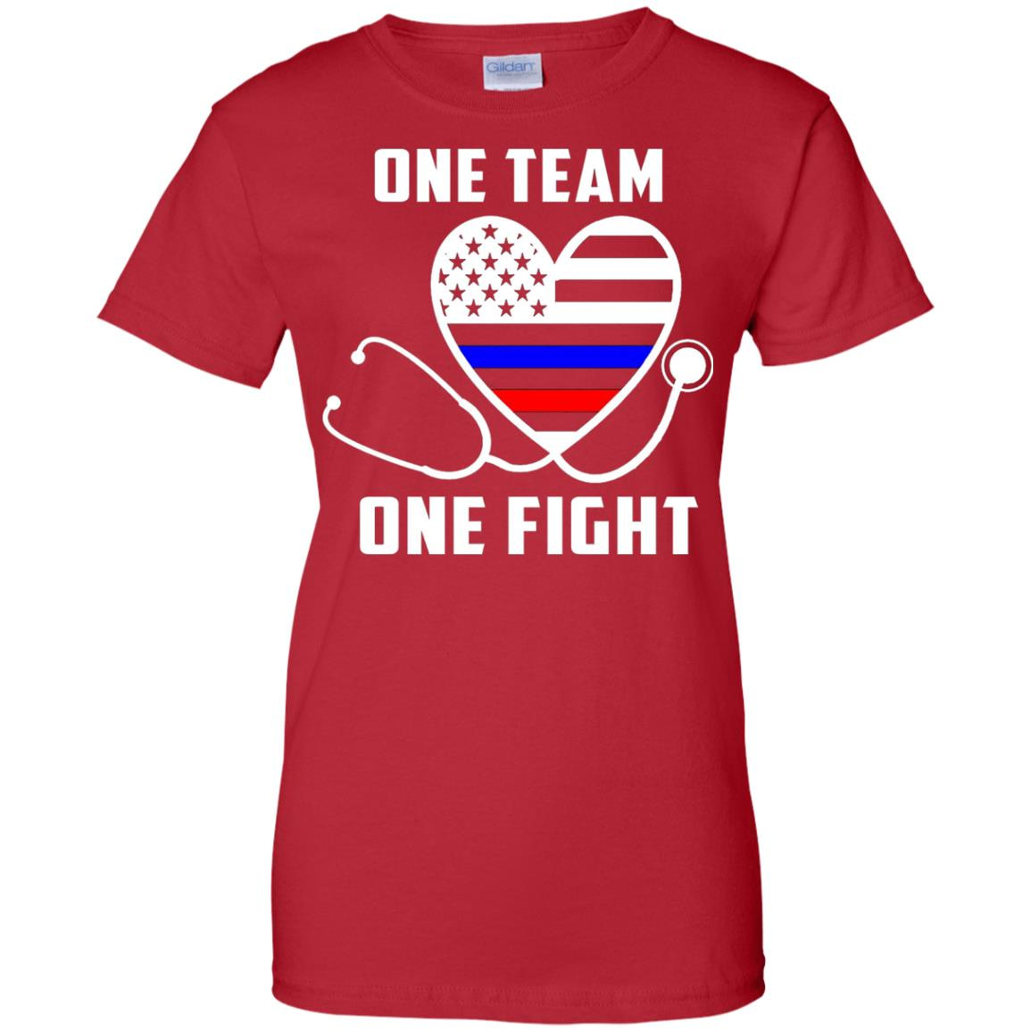 Inktee Store - One Team One Fight - Nurse Support Police Firefighter Women’s T-Shirt Image