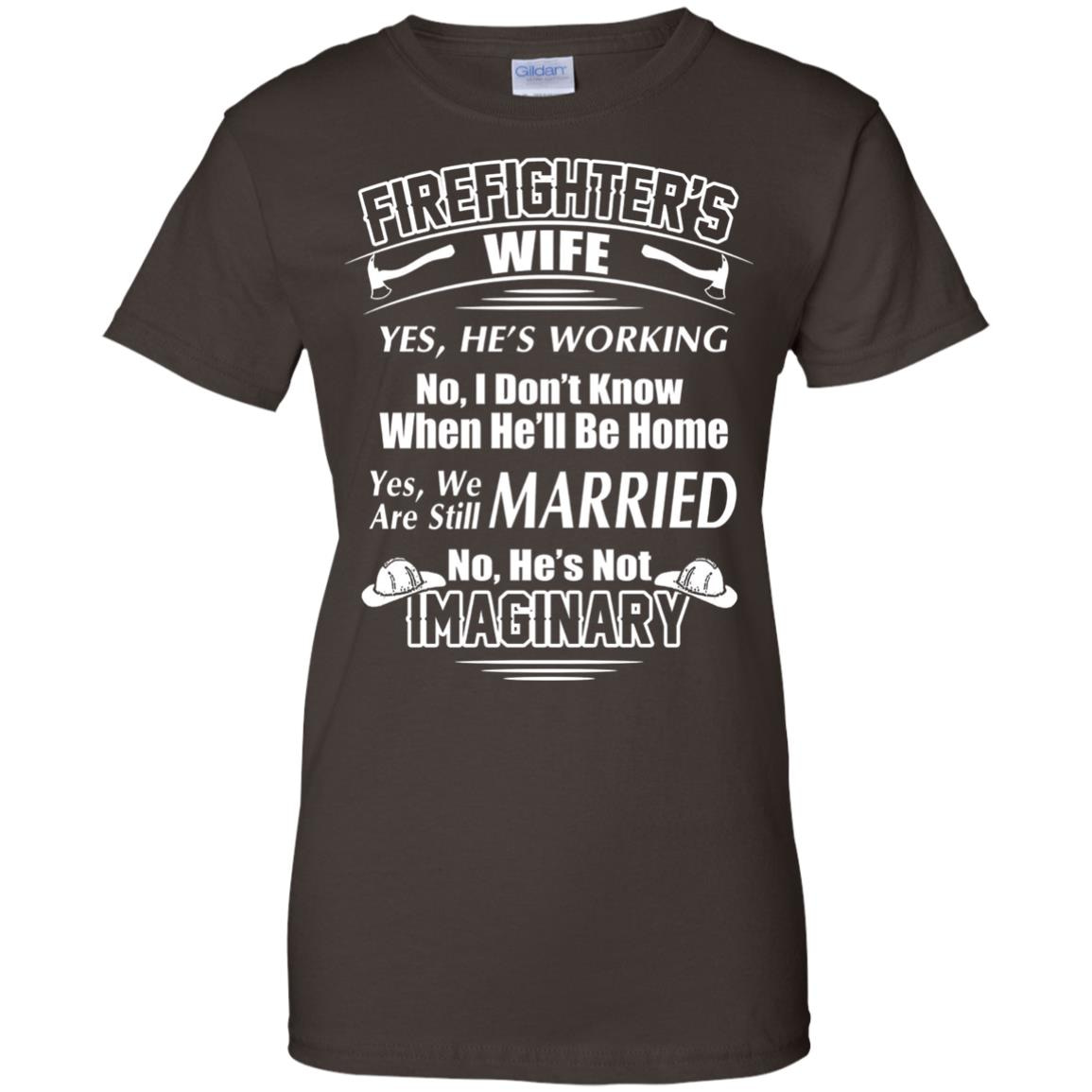 Inktee Store - My Firefighter Husband Is Not Imaginary Women’s T-Shirt Image