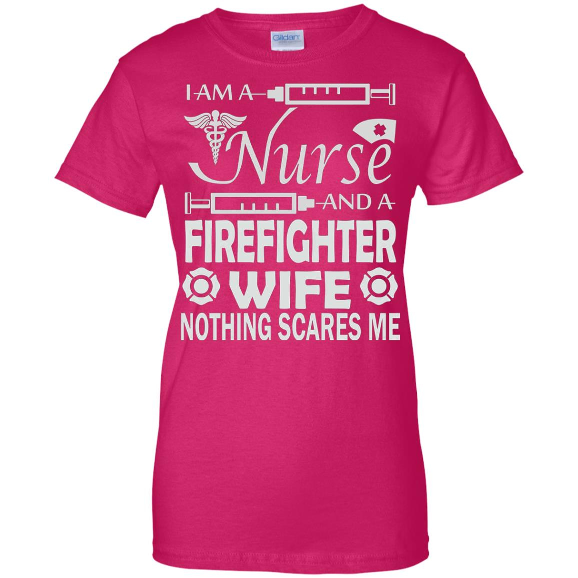 Inktee Store - I Am A Nurse And A Firefighter Wife Women’s T-Shirt Image