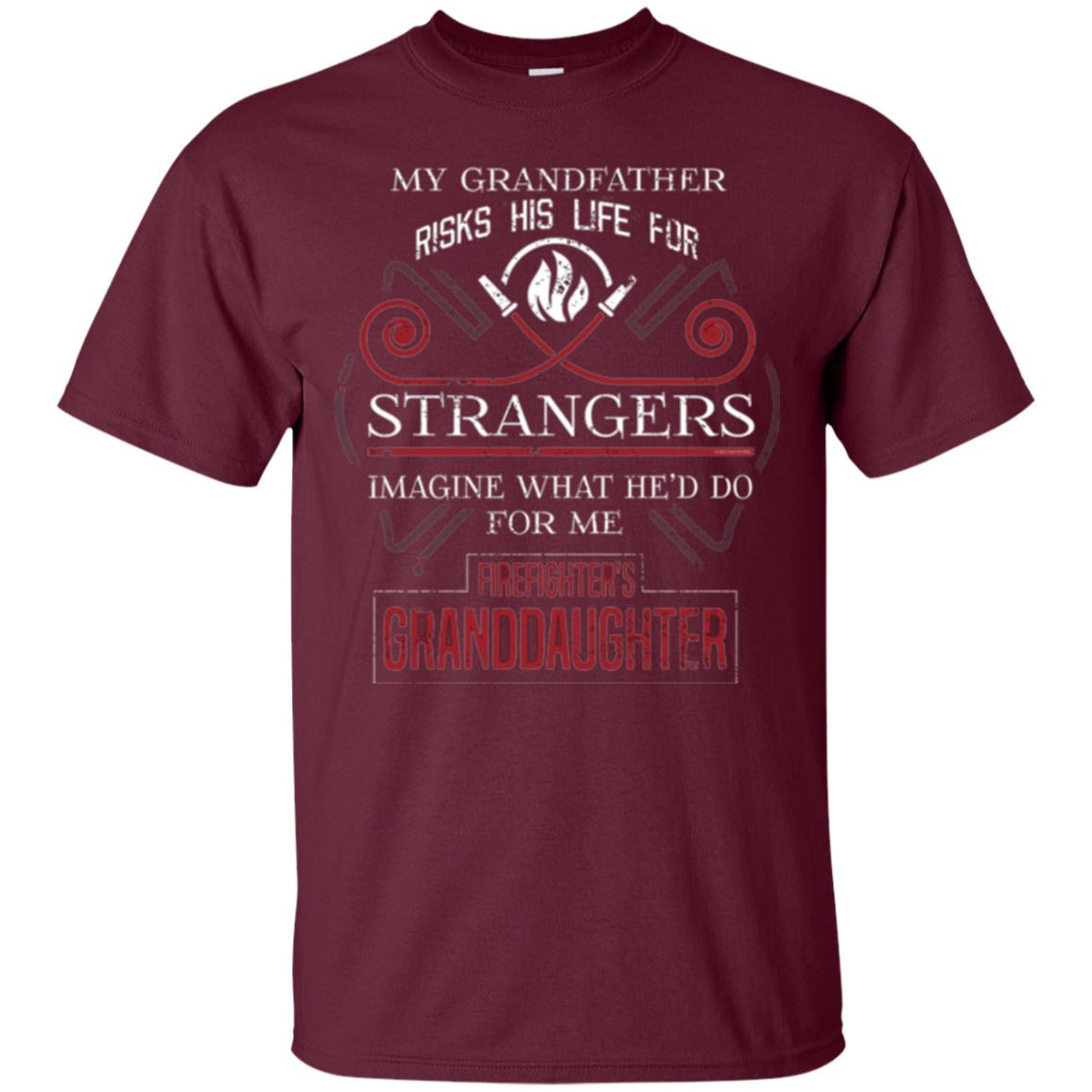 Inktee Store - Firefighters Granddaughter My Grandfather Risks His Life Men’s T-Shirt Image