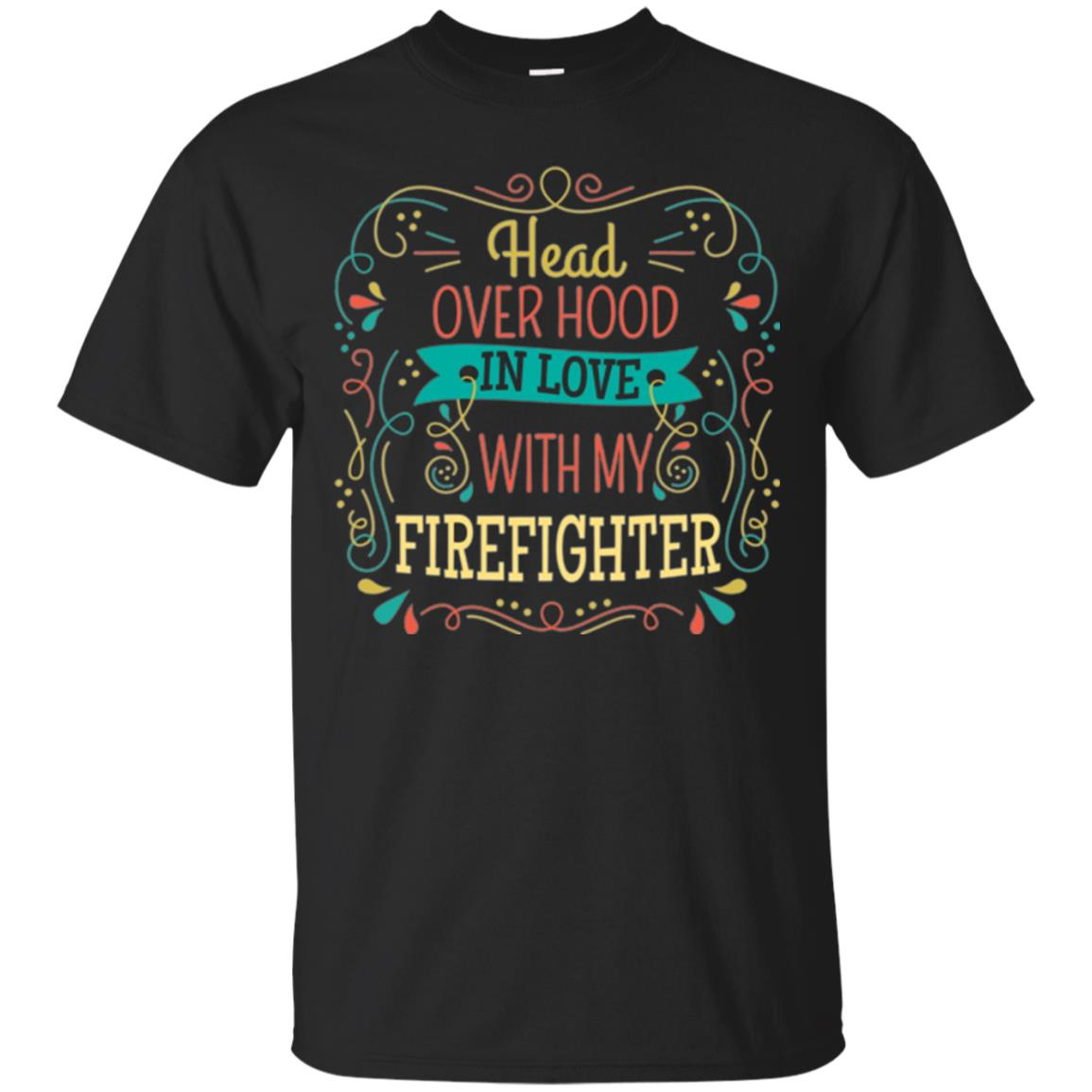 Inktee Store - Firefighter Wifegirlfriend Long Sleeve - Head Over Hood Men’s T-Shirt Image