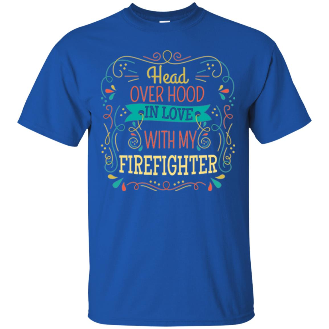 Inktee Store - Firefighter Wifegirlfriend Long Sleeve - Head Over Hood Men’s T-Shirt Image