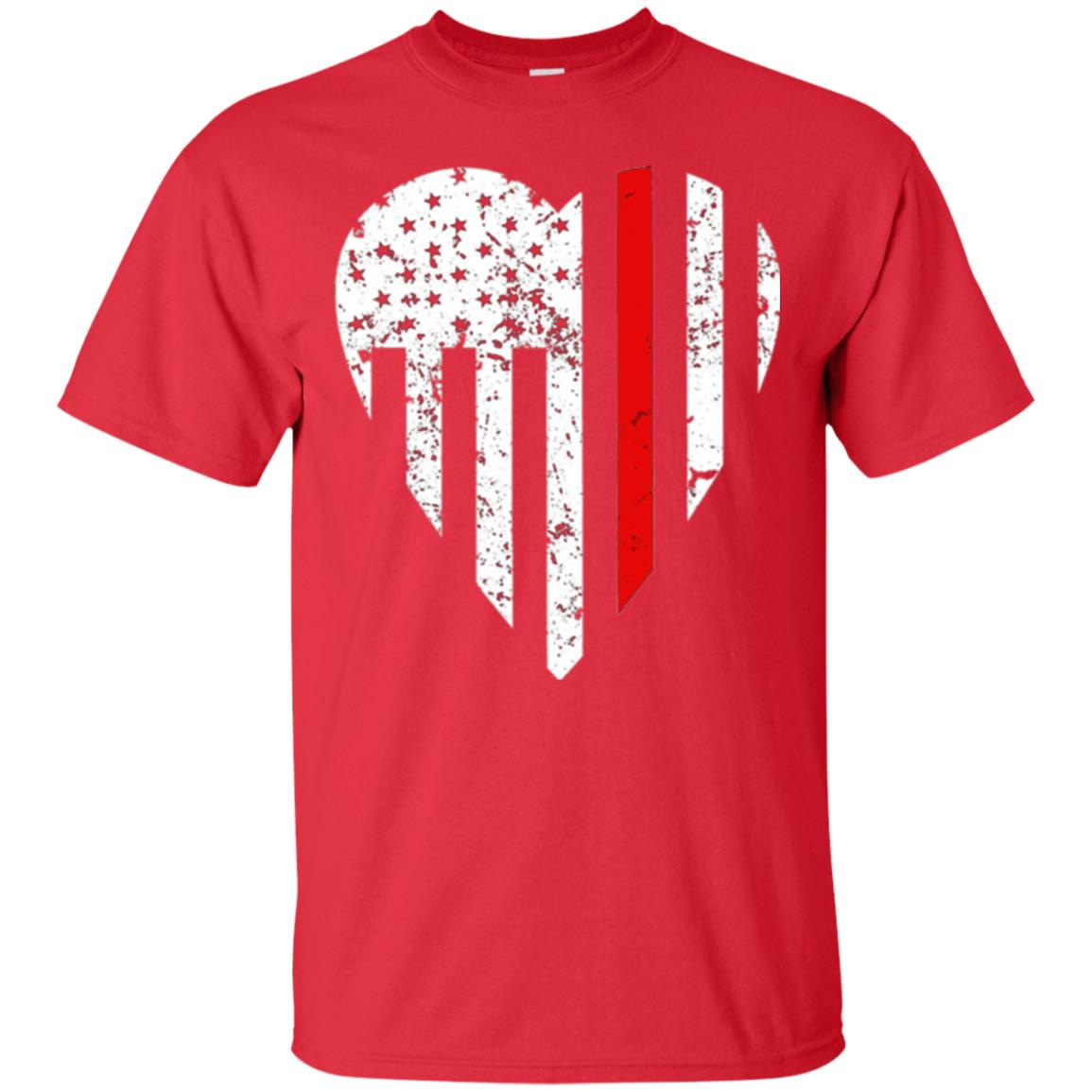 Inktee Store - Firefighter Wife Thin Red Line Heart Men’s T-Shirt Image