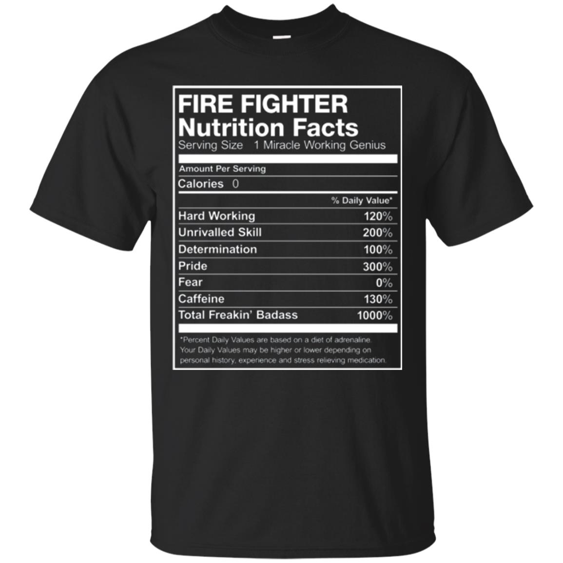 Inktee Store - Fire Fighter Nutrition Facts Funny Men’s T-Shirt Image