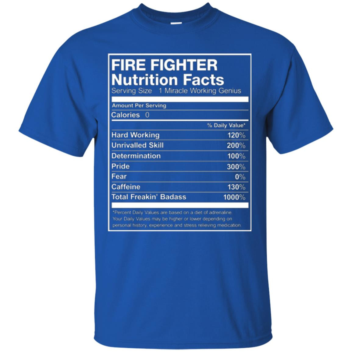 Inktee Store - Fire Fighter Nutrition Facts Funny Men’s T-Shirt Image