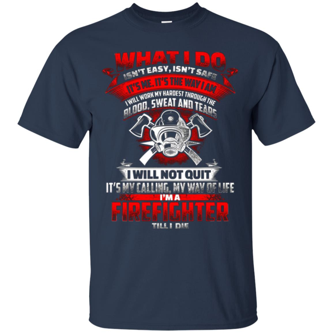 Inktee Store - Blood Sweat Tears Fun Firefighters Firefighting Back Men’s T-Shirt Image
