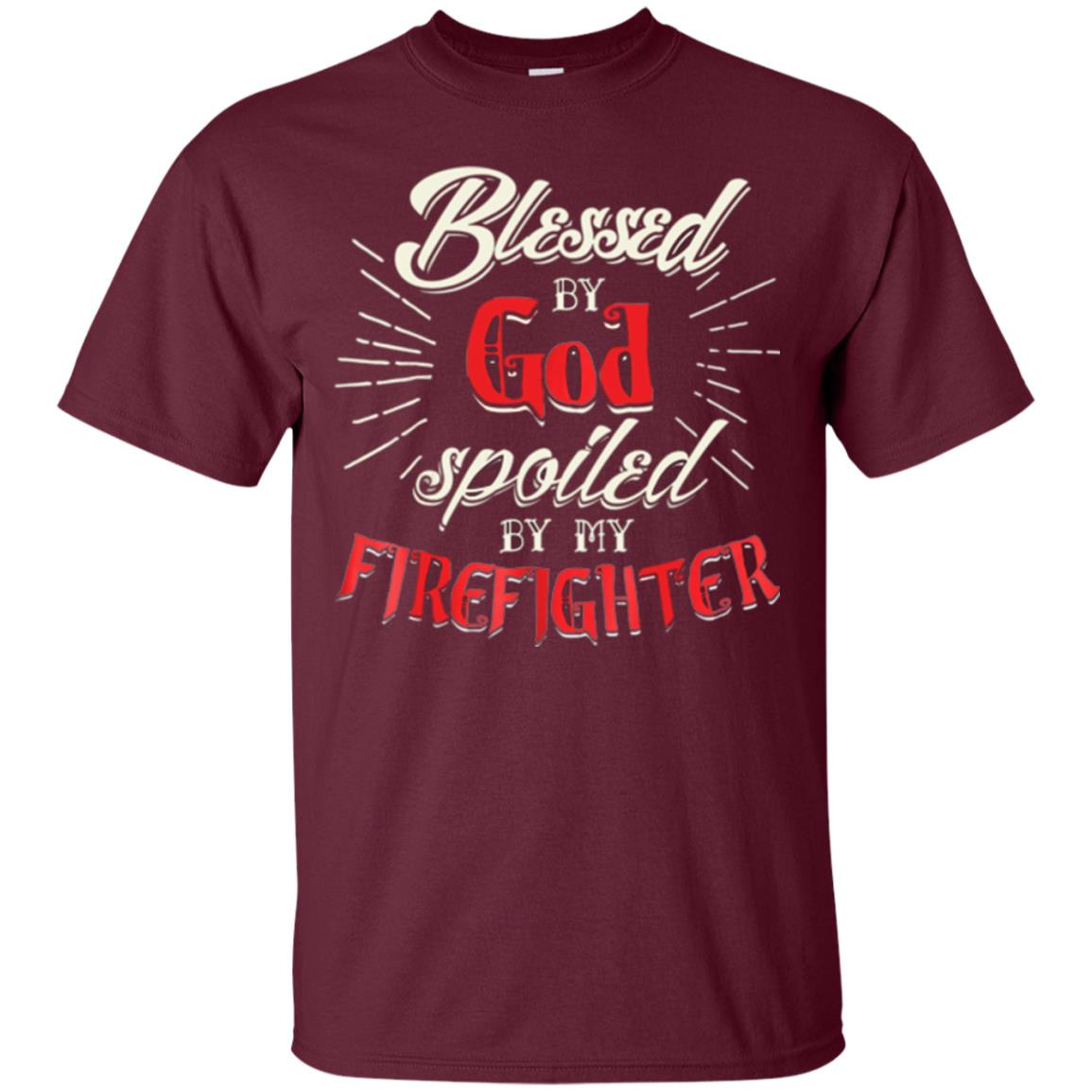 Inktee Store - Blessed By God Spoiled By My Firefighter Wife Gifts Men’s T-Shirt Image