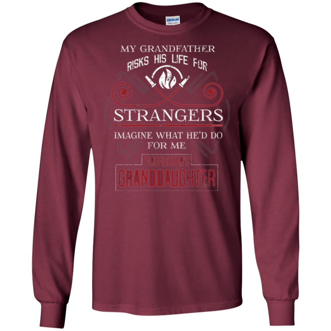 Inktee Store - Firefighters Granddaughter My Grandfather Risks His Life Long Sleeve T-Shirt Image