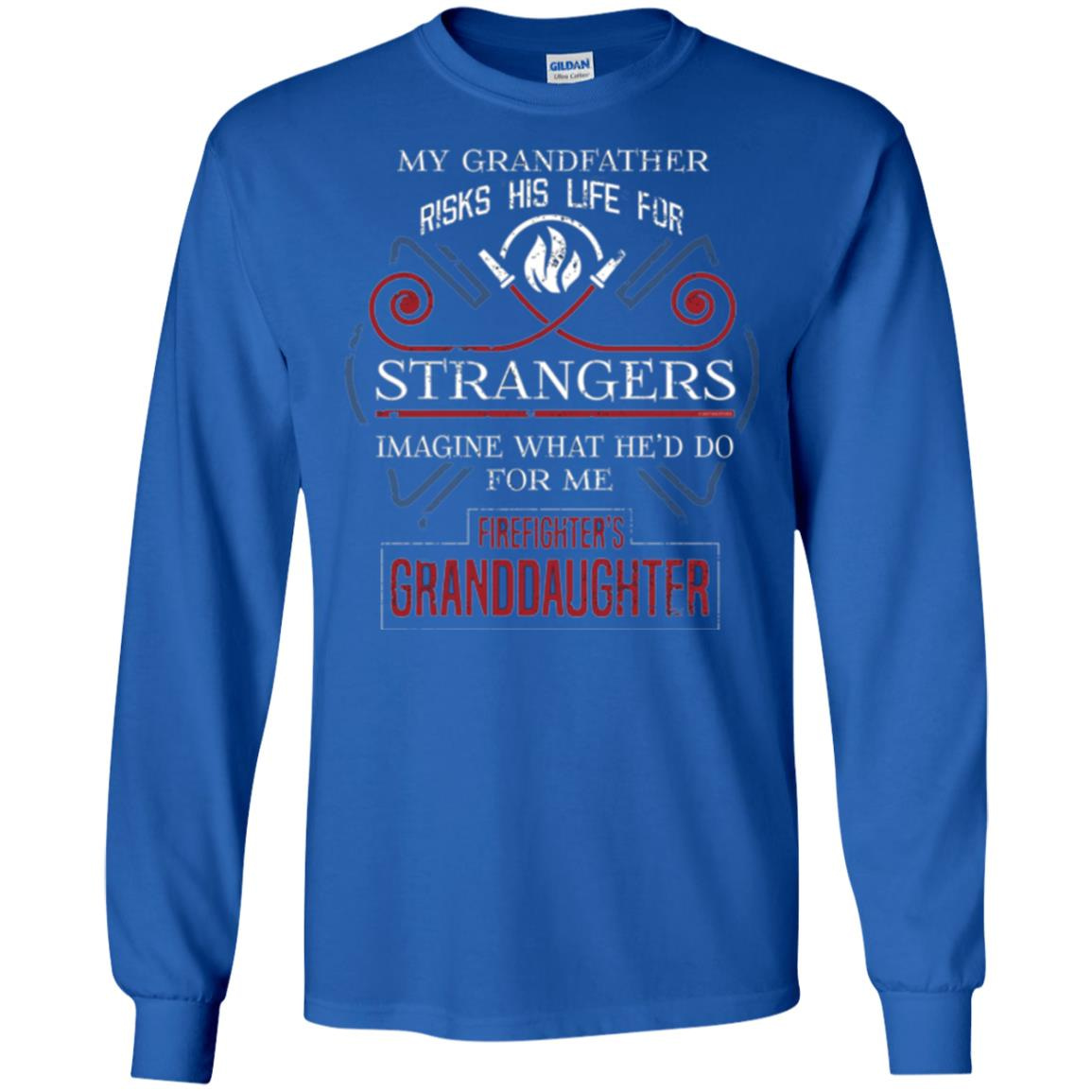 Inktee Store - Firefighters Granddaughter My Grandfather Risks His Life Long Sleeve T-Shirt Image
